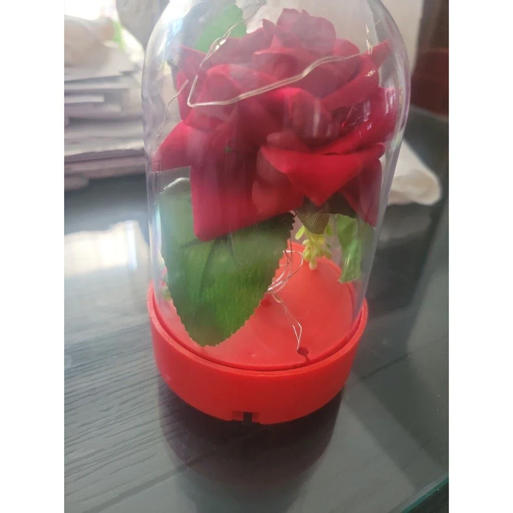 Rose Unclosed With Battery Operated Lights
